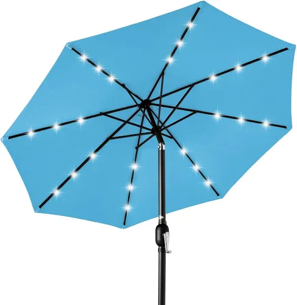 Best Choice Products 10ft Solar LED Lighted Patio Umbrella w/ Tilt Adjustment