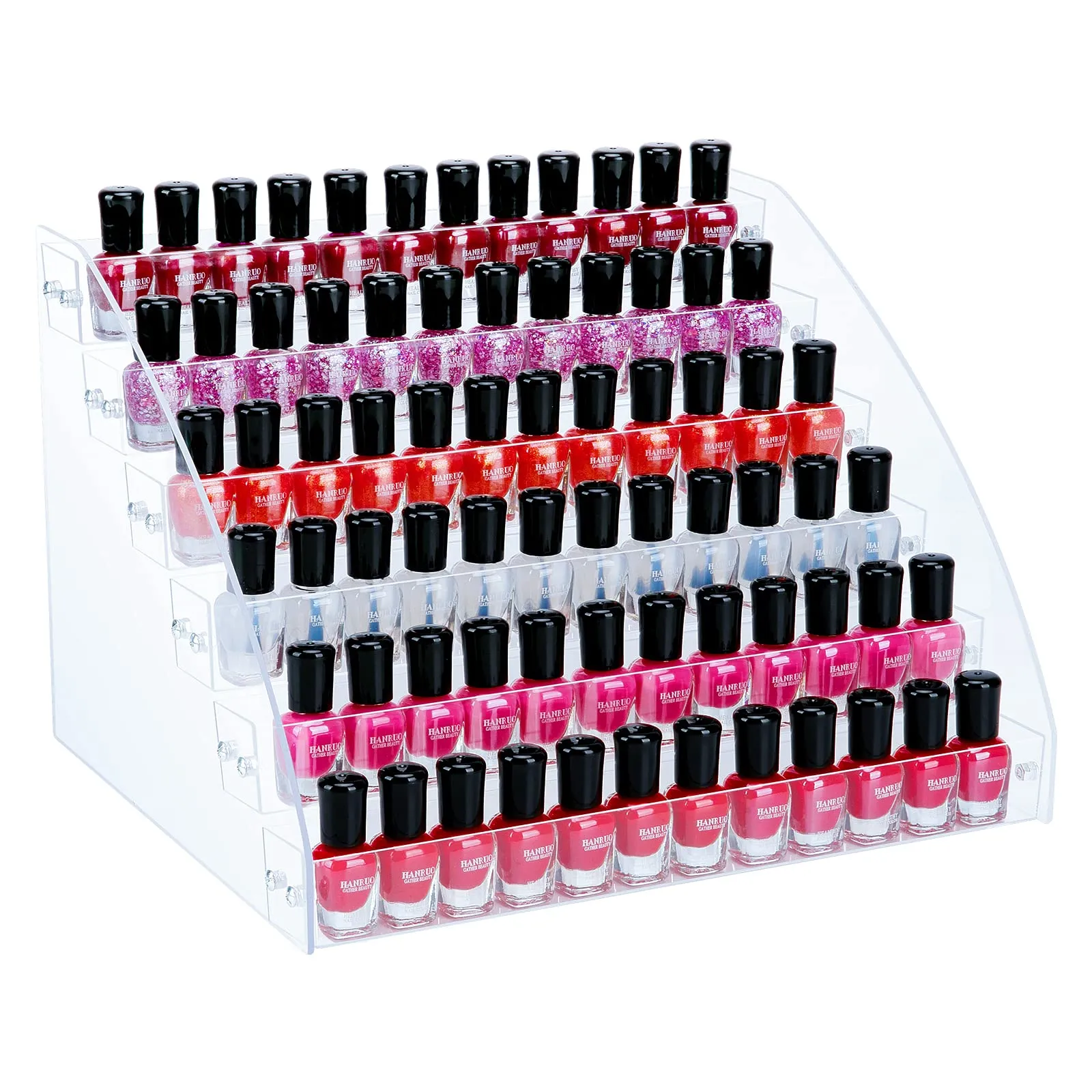 Nail Polish Organizer 72 Bottles of 6 Layers Acrylic Display Rack Eyeglasses ...