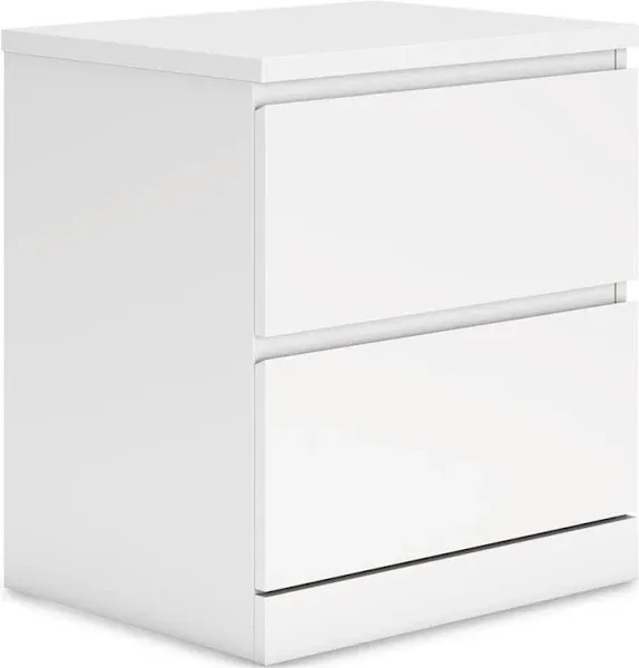 Signature Design by Ashley Onita Contemporary 2 Drawer Nightstand, 21.75" Tall, White