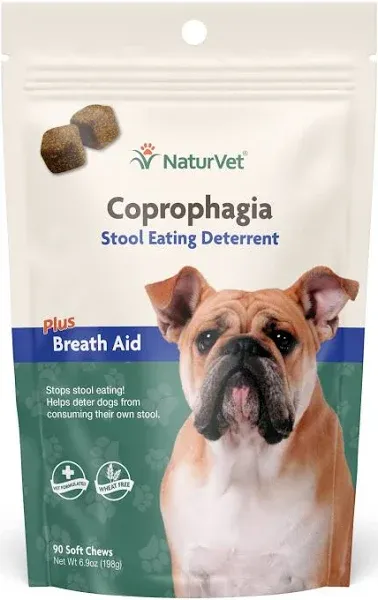 NaturVet Dog Puppy For-bid Stop Eating Poop Coprophagia Deterrent Sft Chews 90ct