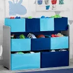 Delta Children Deluxe Multi-Bin Toy Organizer with Storage Bins , Grey/Blue