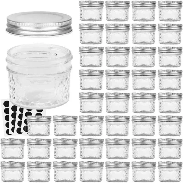 VERONES Mason Jars Canning Jars, 4 OZ Jelly Jars With One Piece Regular Lids,...