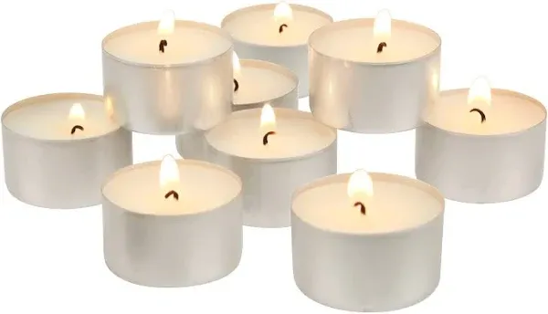 Stonebriar 6-7 Hour Long Burning Unscented Tea Light Candles, White 100 Pack