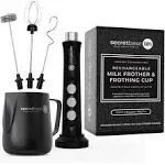 Secretbase 3 Speed Rechargeable Frother w/ Charging Base &amp; Cup