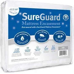 Twin (17-20 in. Deep) SureGuard Mattress Encasement - 100% Twin, White 