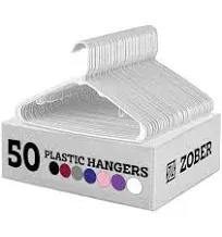 Clothes Hangers - Plastic Hangers for Shirts, Dresses, and Pants  50 Pack White