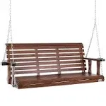 Wooden Porch Swing 4 ft. Patio bench swing for Courtyard and Garden Upgraded 880 lbs. Strong Load Capacity. Heavy Duty