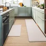 Pabube Kitchen Rug, Anti Fatigue Kitchen Mat 2 Pieces, Non Skid Kitchen Floor Mat, Kitchen Rugs and Mats Washable, 17 inchx 29 inch+17 inchx 59 inch,