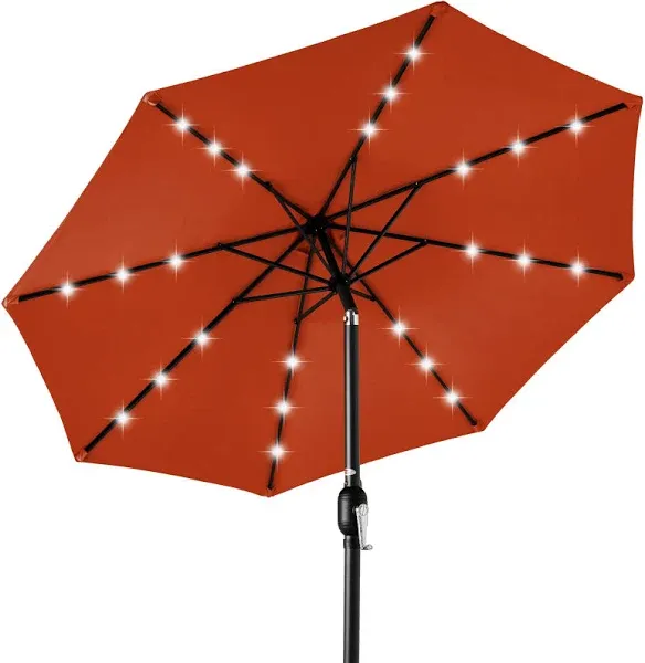 Best Choice Products 10ft Solar LED Lighted Patio Umbrella w/ Tilt Adjustment