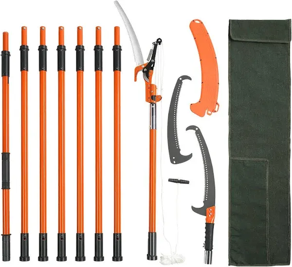 VEVOR Manual Pole Saw, 7.3-27 ft Extendable Tree Pruner