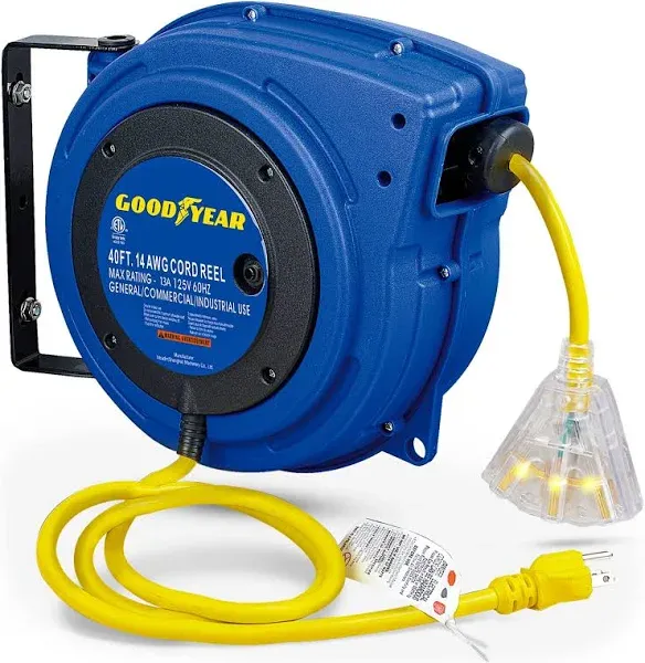 Goodyear 40 ft. Retractable Extension Cord Reel