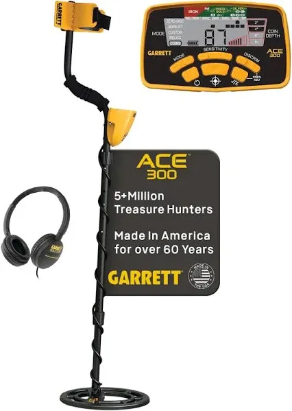 Garrett ACE 300 Metal Detector Waterproof Coil, Headphones, Coil and Rain Cover