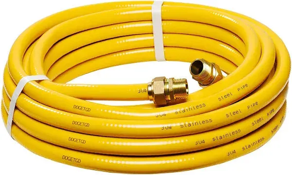 CSST 3/4" Gas Line 70ft Corrugated Stainless Steel Tubing Flexible Gas Line 3/4 Inch Natural Gas Hose Pipe Kit With 2 Male Adapter Fittings