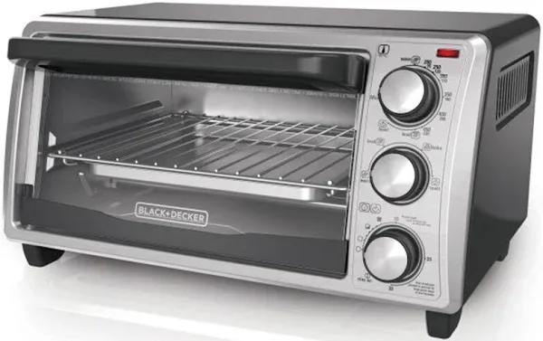 BLACK+DECKER TO1356SG 1150W 4-Slice Toaster Oven - Gray