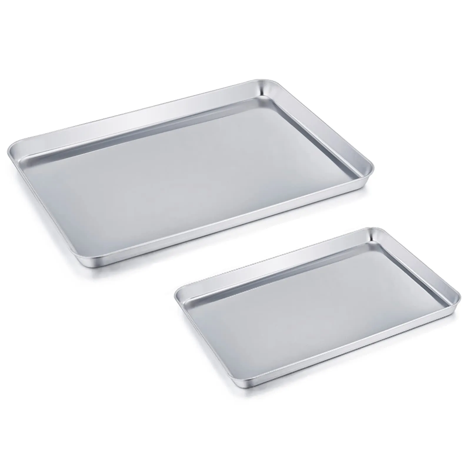 TeamFar Baking Sheet Cookie Sheet Set of 2, Pure Stainless Steel Ba