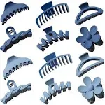 12 Pcs Claw Clips Multi-Shapes Hair Clips for Women Girls Non-Slip Large Jaw ...