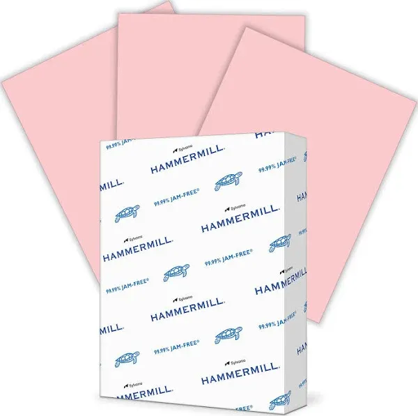 Hammermill Colors Print Paper, 20 lb Bond Weight, 8.5 x 11, Pink, 500 Sheets/Ream, 10 Reams/Carton 