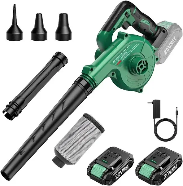 K I M O. Cordless Leaf Blower Kimo 20V Lithium 2-in-1 Sweeper/Vacuum 2.0 Ah Battery for Blowing Leaf