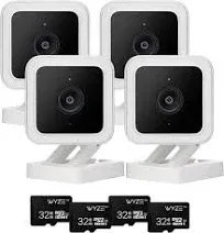 Wyze Cam v3 with Color Night Vision, Wired 1080p HD Indoor/Outdoor Security Camera, 2-Way Audio, Compatible with Alexa, Google Assistant, and IFTTT, 3-Pack