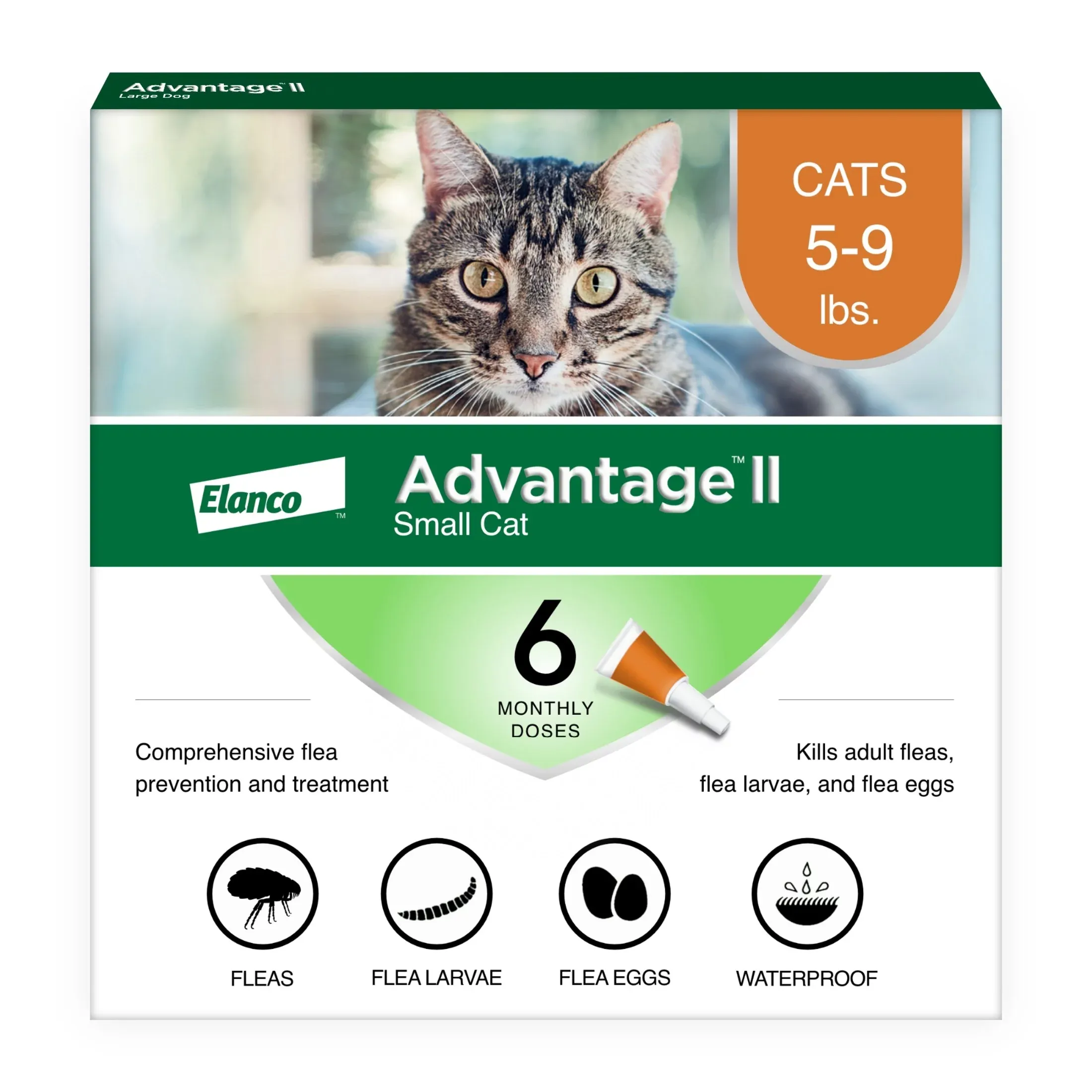 6 Pack, Advantage II for Small Cats (5-9 lbs)