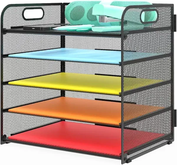 Letter Tray Paper Organizer 5-Tier Desk Organizer 5-tier Desk Organizer,blac<wbr/>k