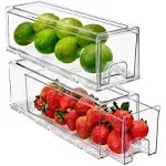 Sorbus Fridge Drawers - Clear Stackable Pull Out Refrigerator Organizer Bins - Food Storage Containers for Kitchen, Refrigerator, Freezer, Vanity &