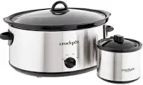 Crock-Pot Large 8 Quart Oval Manual Slow Cooker, Stainless Steel (SCV800-S)