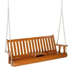 VINGLI Heavy Duty 880 LBS Patio Wooden Porch Swing Outdoor