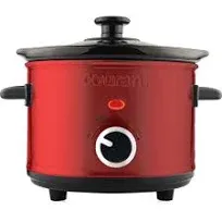 Mini Slow Cooker Crock with Easy Options 1.6 Quart Dishwasher Safe Pot Red