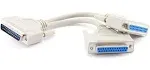 CablesOnline 8 inch DB25 Parallel Male/Dual Female Y-Splitter Printer Cable (YS-005)