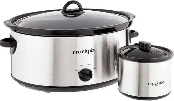 Crock-Pot Large 8 Quart Oval Manual Slow Cooker, Stainless Steel (SCV800-S)