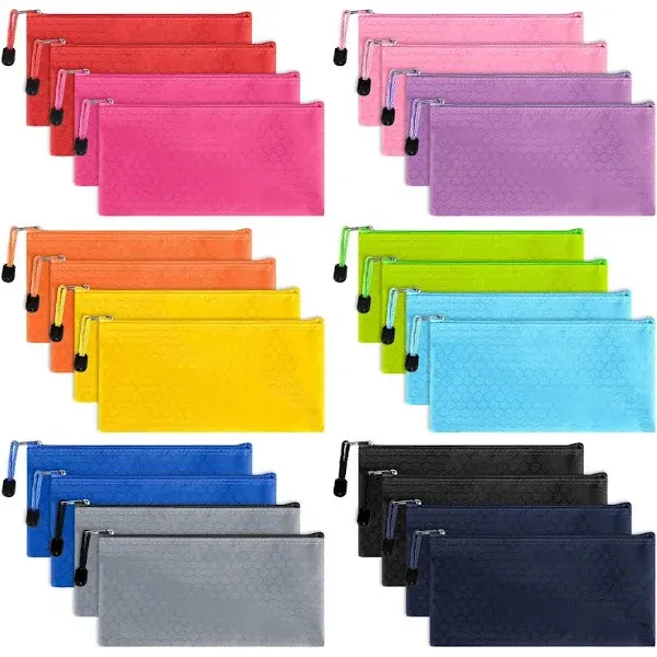 EOOUT 24pcs Pencil Pouch Bulk, Bill Size Zipper Pouch Pencil Case, Waterproof...