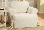 Cotton Duck T-Cushion Armchair Slipcover Sure Fit Color: Natural