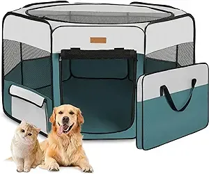 Akinerri Dog Playpen, Portable Pet Play Pen for Cat, Puppies, Rabbits, Chickens, Foldable Large-capacity Pet Tent for Indoor/Outdoor Travel Camping