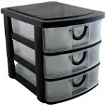 3 Drawer Mini Plastic Organizer Valet Makeup HBA Cosmetics Arts &amp; Crafts Desk...