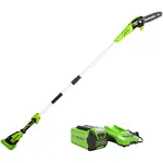 Greenworks 40V 8" Cordless Pole Saw with 2.0 Ah Battery and Charger, 1403702