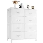 DUMOS Dresser for Bedroom with 8 Fabric Drawers, Tall Chest Organizer Units for