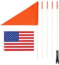 Bike Safety /Usa Flag Six Foot Heavy Duty Fiberglass Pole Polyester Full Color