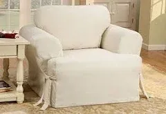 SureFit Duck 1 Piece T Cushion Chair Slipcover ,Tan