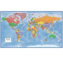 Swiftmaps World Premier Wall Map Poster Mural