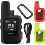 Garmin inReach Mini 2 Lightweight and Compact Satellite Communicator, Hiking Handheld, Black with Wearable4U 2 Pack Cases Orange/Lime Bundle