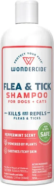 Wondercide 12 oz Flea & Tick Shampoo for Dogs & Cats - Peppermint