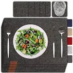 Solmo sølmo Premium Felt Placemats- Set of 6, Gray