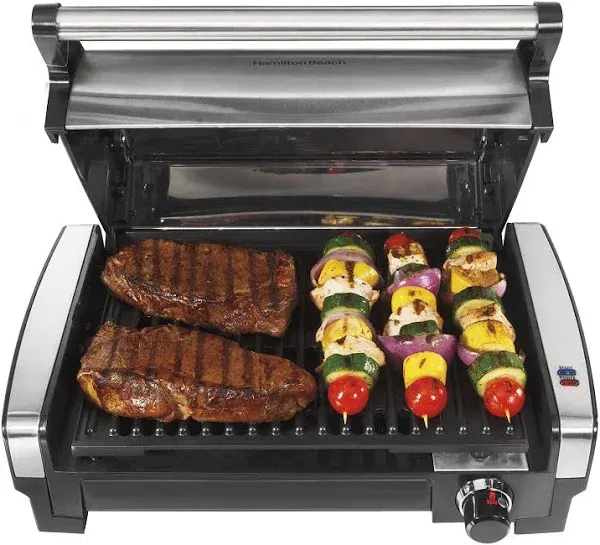 Hamilton Beach Electric Grill, Silver, 16.37"