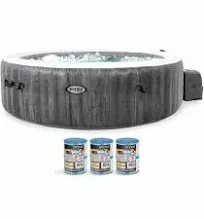 Intex PureSpa Greywood Deluxe 6 Person Portable Inflatable Hot Tub