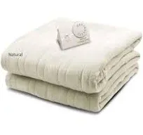 Biddeford Comfort Knit Fleece Electric Heated Blanket Analog Control FULL GRAY