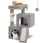 Cat Tree, 30 Inches Cat Tower with Dual Condos for Indoor Cats, Plush Cat Hou...