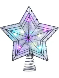 Color Changing LED Light Up Star Christmas Tree Topper 12 Inch Decoration UL4301