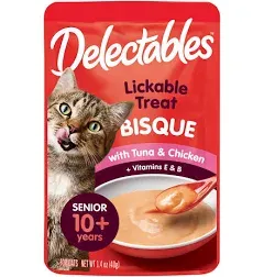 Hartz 3270015471 1.4 oz Delectables Bisque Senior Cat Treats Tuna & Chicken