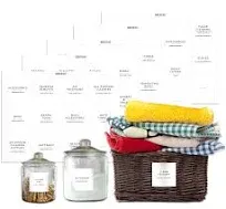 144 Minimalist Laundry Labels for Organizing Linen, Storage, and Laundry Room Preprinted Organization Labels for Storage Bins Containers and Jars